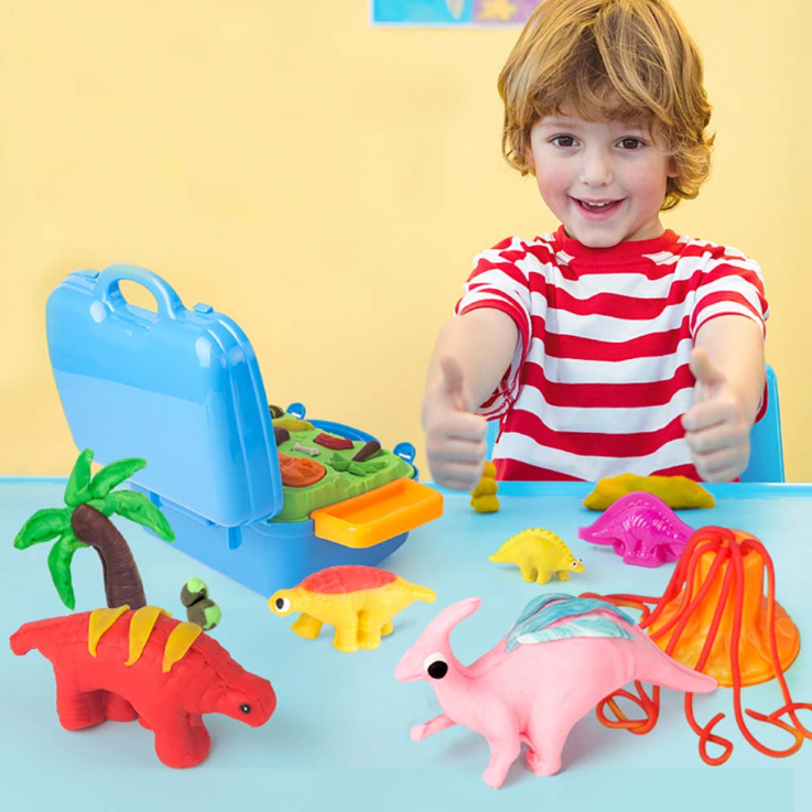 Jar Meló - Modeling Dough Kit Super Soft - Dinosaur Case