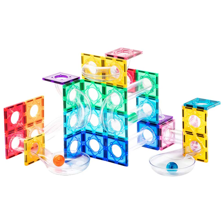 Mideer - Colourful Magnetic Tiles Marble Run - 100pcs