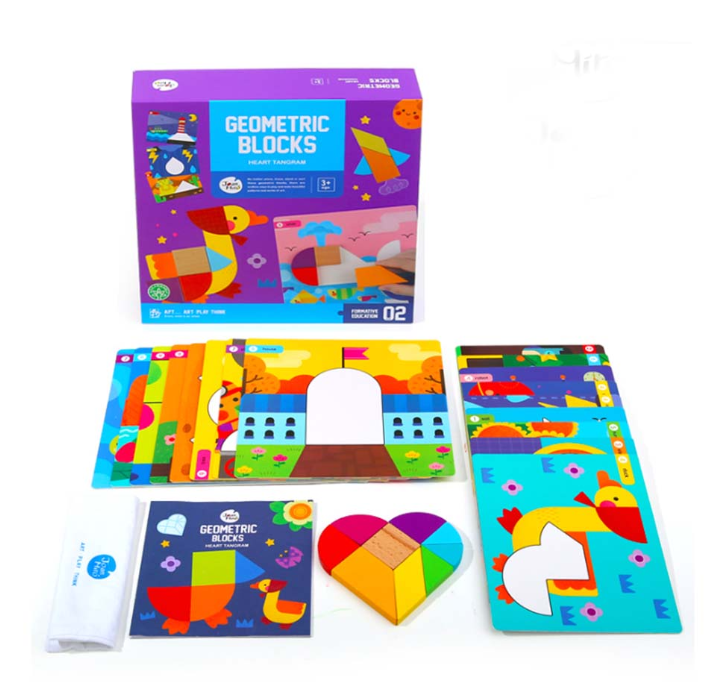 Jar Meló – Geometric Blocks – Heart Tangram
