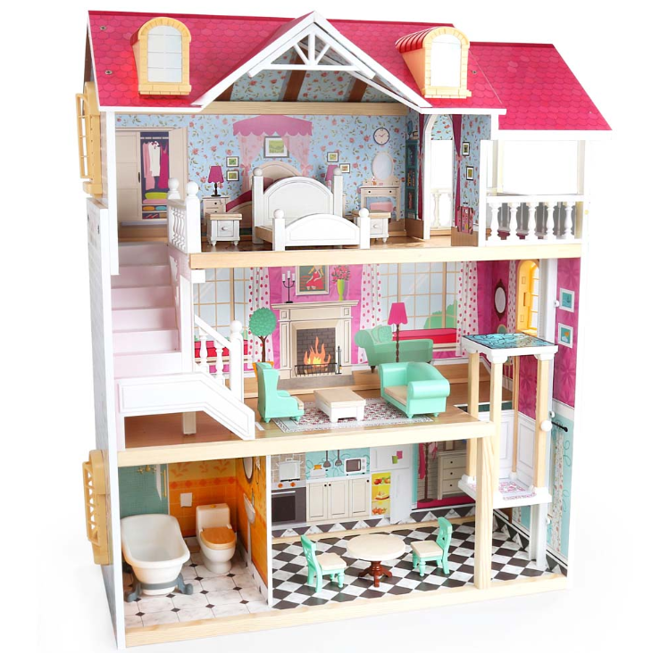 TopBright - Country Estate Doll House - Furnished with Elevator - 62 x 26 x 76 - 12pcs
