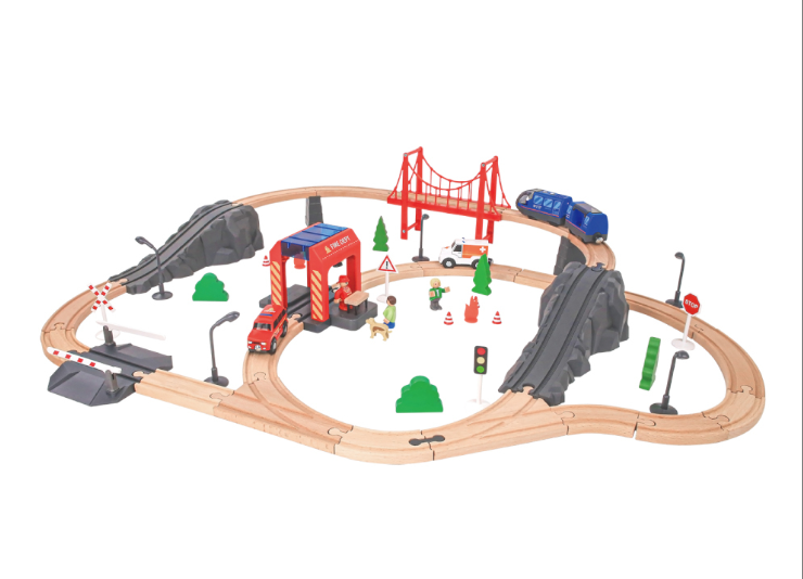 TookyToy – Wooden Train Set – Fire Rescue