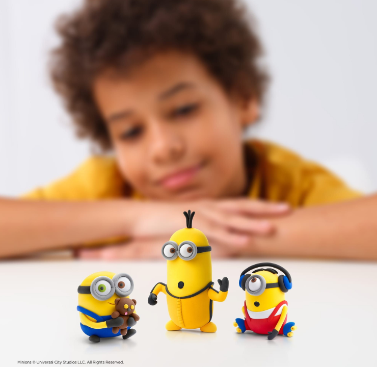 Hey Clay - Modelling Air-Dry Clay with Fun Interactive App - Minions, 15 cans