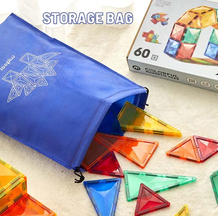 Mideer - Colourful Magnetic Tiles Marble Run - 100pcs